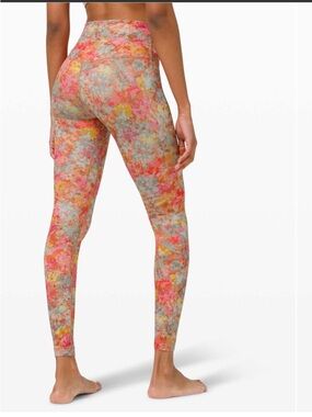 Size 8 Lululemon High Rise Align pant 25”, Inflorescence multi
